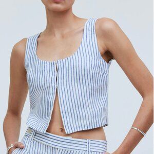 NWT Madewell Scoopneck Crop Tank in 100% Linen - 00